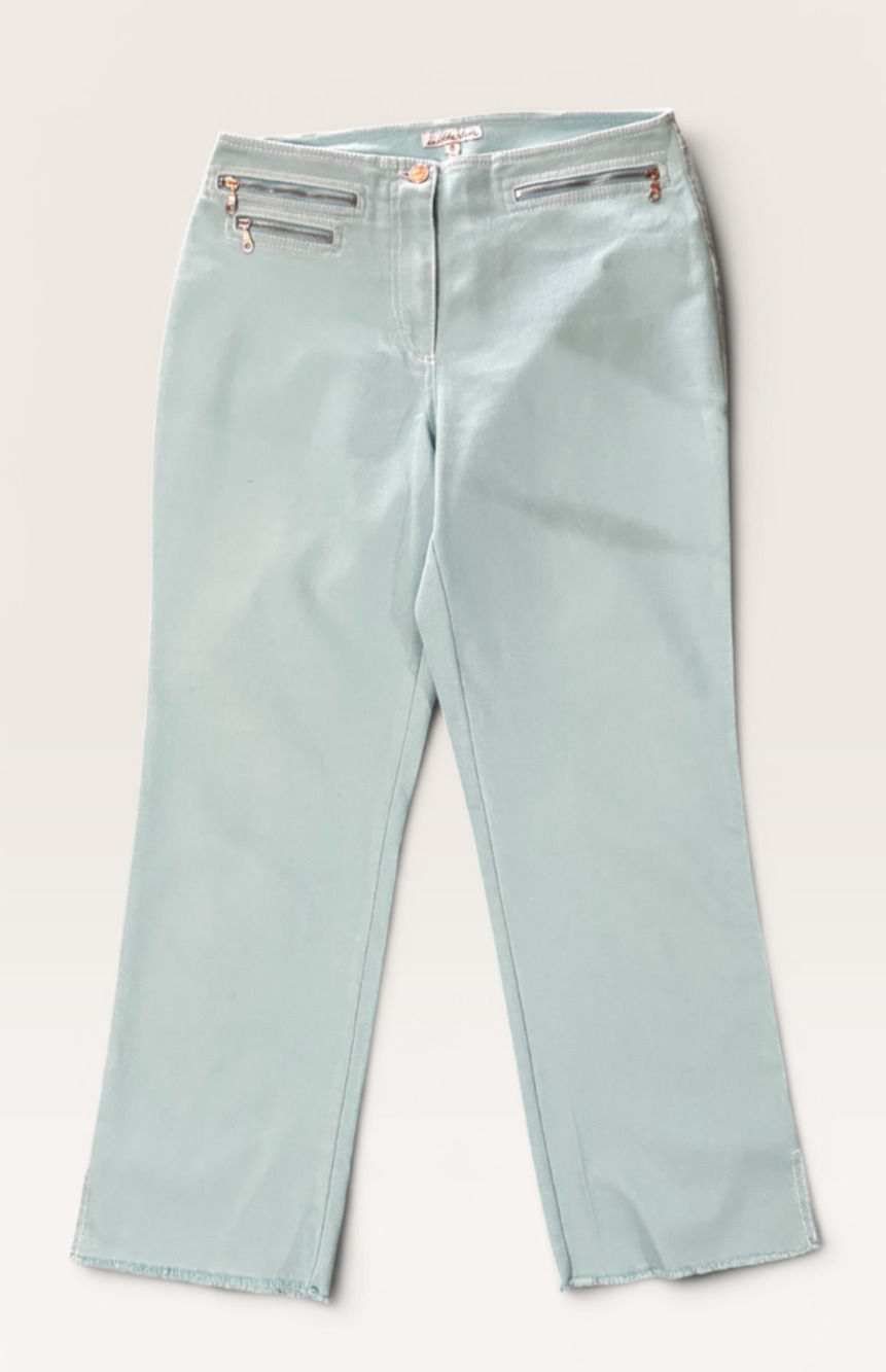 In the Wash Womens Light Blue Capri pants no back pocket flat front size 8